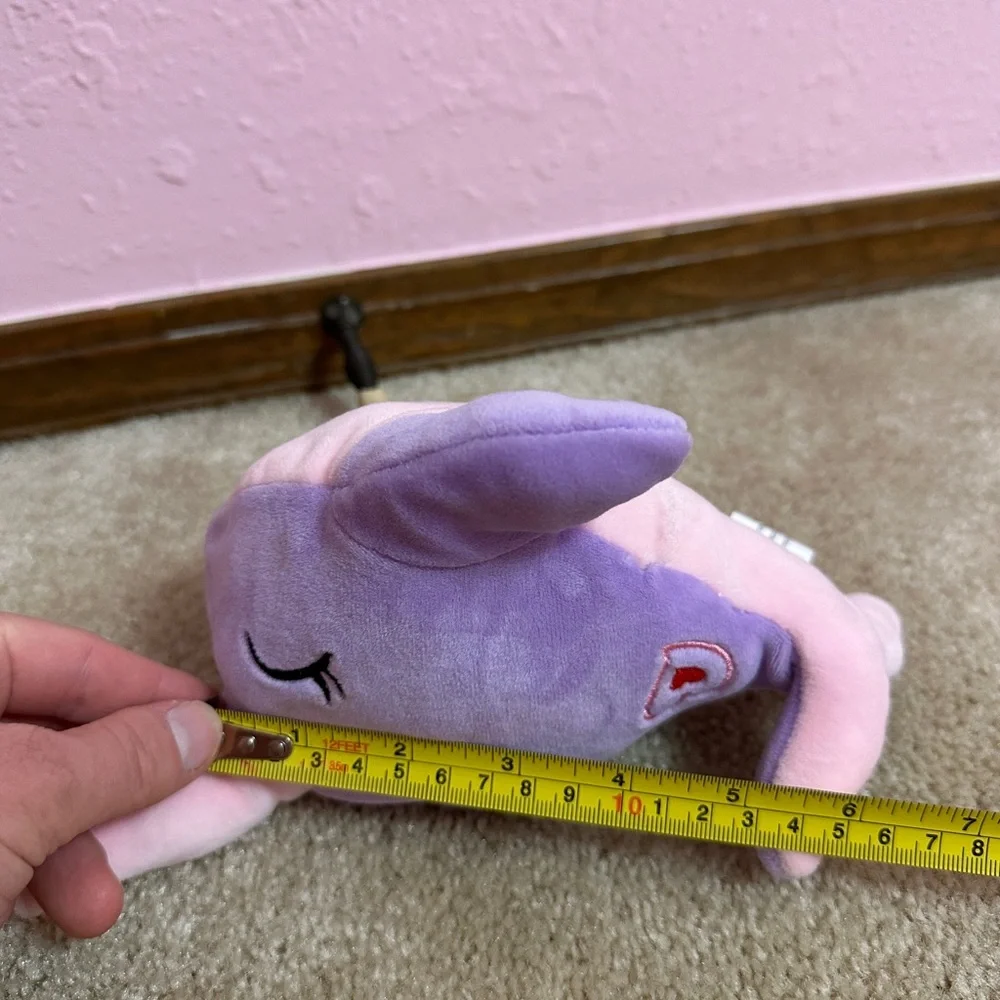 Fuzzy Friends Squeeze & Squish Unicorn Whale NARWHAL Plush Purple and Pink 8